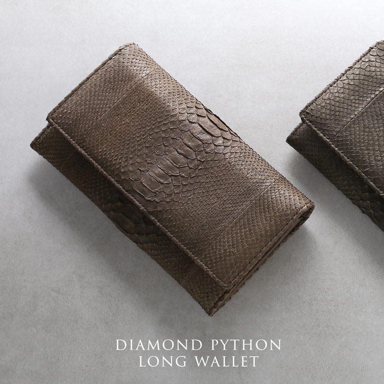 パイソンレザーフラップ長財布 ネコポス対応