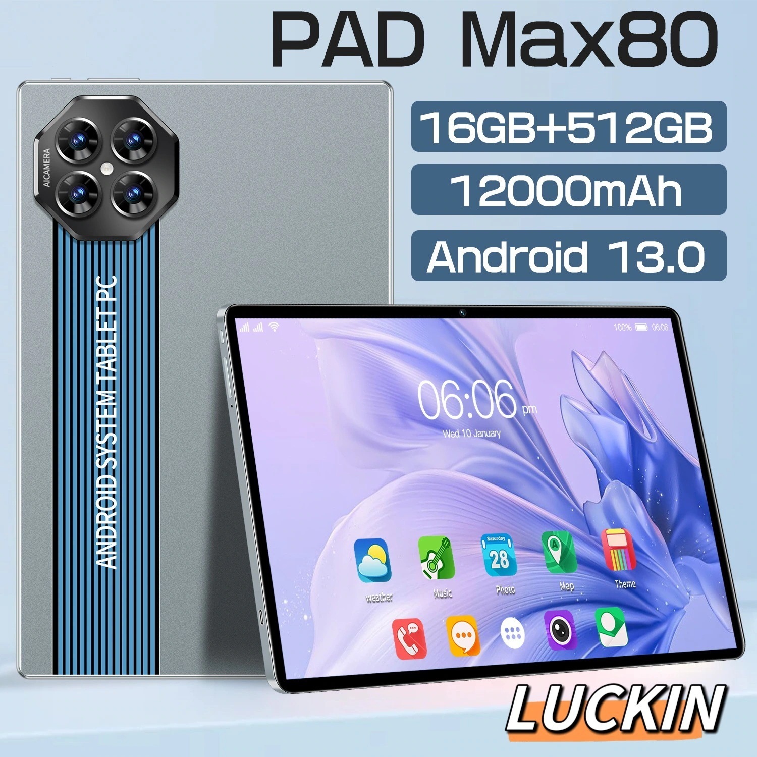 【新品特典】タブレット PC 本体 8+256GB 10インチ Android 13.0 Wi-Fiモデル 通話対応 IPS液晶 simフリー GMS認証 軽量 在宅勤務 ネット授業 人気 おすすめ