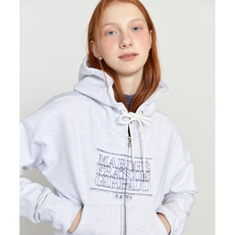 マリテ・フランソワ・ジルボー W クラシックロゴクロップフーディージップアップライトヘザーグレー