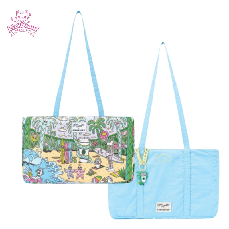 【韓国 スターバ 】 リバーシブルバッグ 旅行バッグ トラベルバッグ ショルダーバッグ 2way　かばん