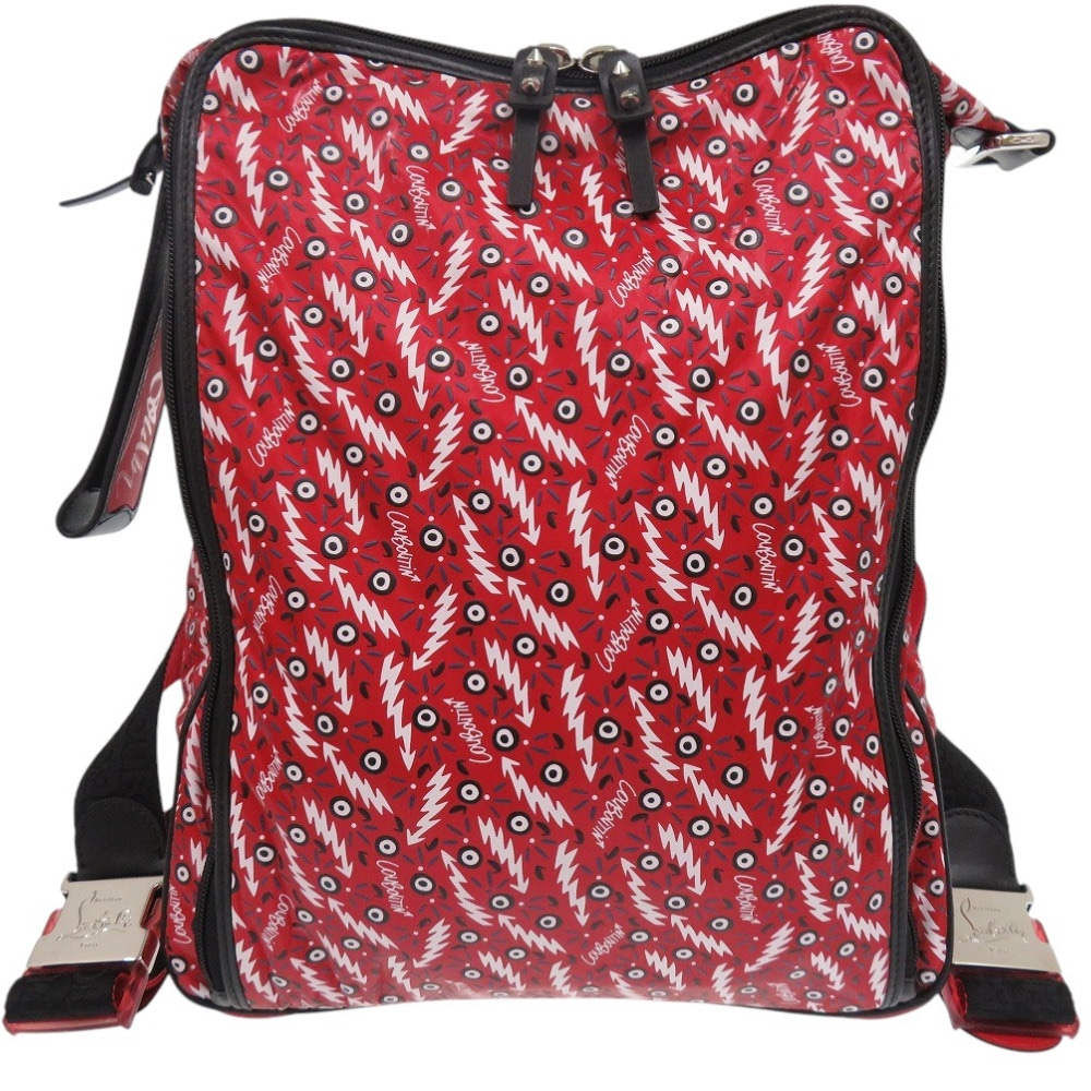 美品 ホップエヌジップ HOP’N ZIP グラフィックプリント バックパック リュック リュック・デイパック カーフ/カーフ レッド 1681【中古】 レディース