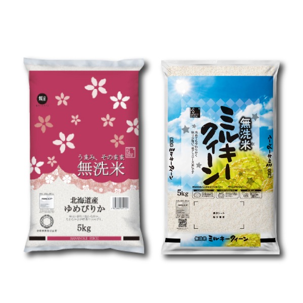 令和7年産無洗米北海道ゆめぴりか5kgと無洗米福井県ミルキークイーン5kg 計10ｋ