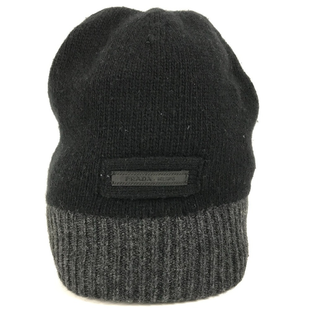 ニット帽 ロゴ ビーニー 帽子 ニット帽 ニットキャップ ウール/カシミヤ ブラック