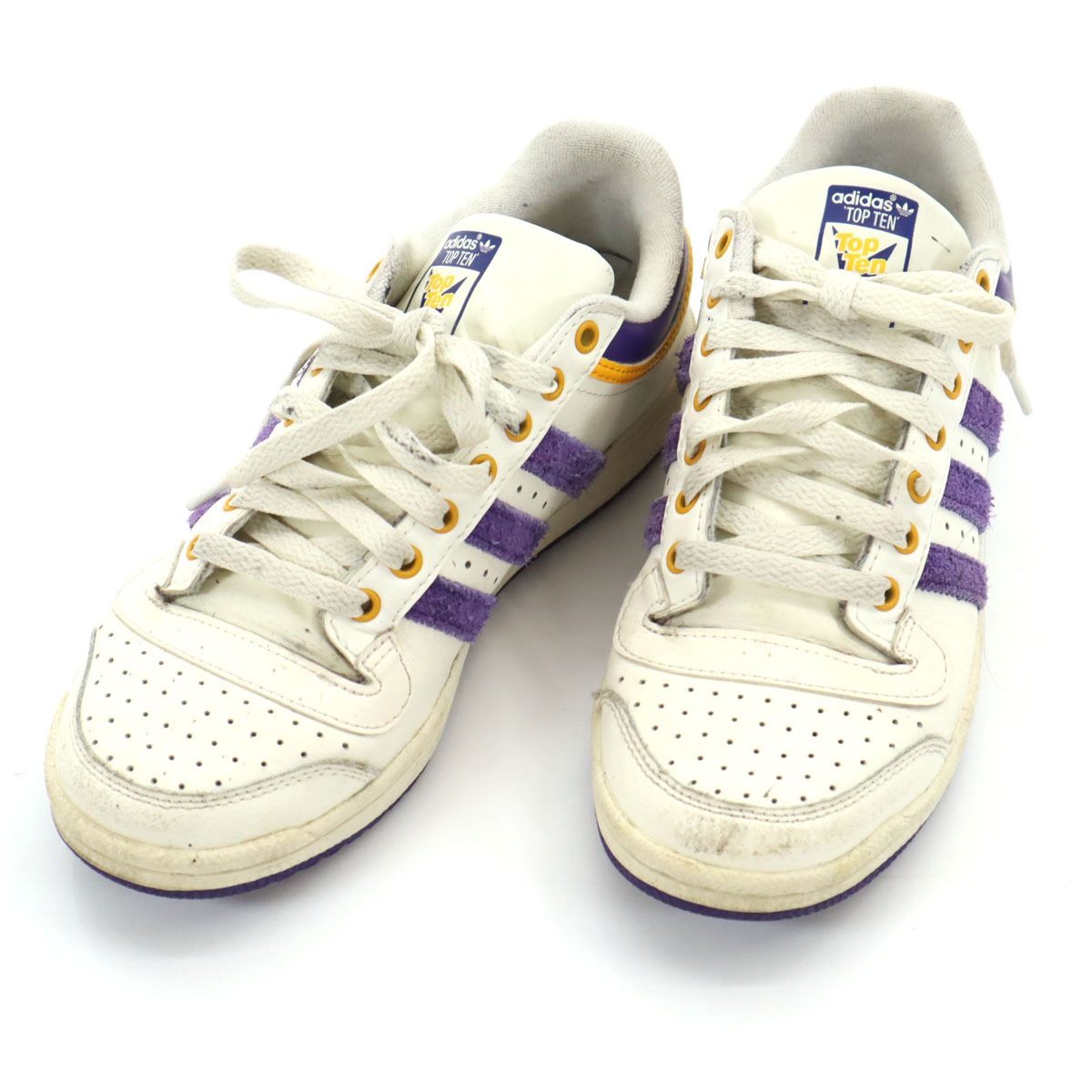 adidas Originals アディダスオリジナルス TOP TEN トレフォイルロゴ スニーカー 24.5cm ホワイト トップテン GY2516 メンズ 古着