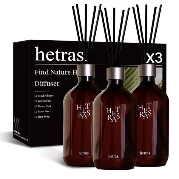hetras. 大容量ディフューザー 500ml 3個入り 室内芳香剤 (贈呈品なくなり次第贈呈終了)