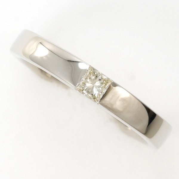 PT900 プラチナ リング 指輪 12号 イエローダイヤ 0.15 ジュエリー 中古