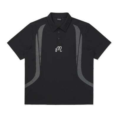 Malbon Golf純正 Mサイズ アイスグラフィック ポロシャツ ブラック（メンズ）