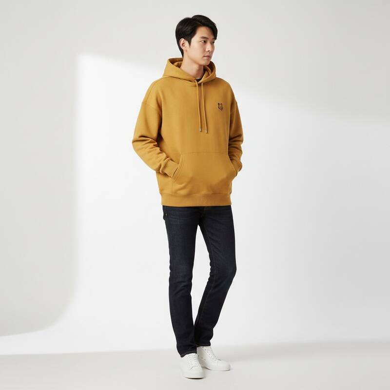 メゾン・キツネ フォックスオーバー フード付きTシャツ トレンチ メンズ LM00705KM0001 P760
