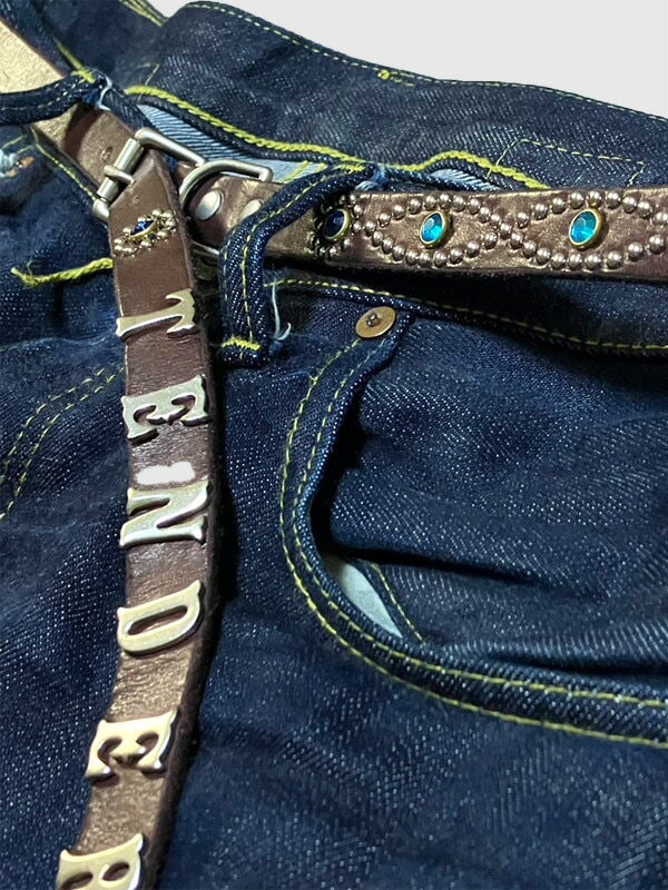 TENDERLOIN テンダーロイン ベルト スーパー ナロー スタッズ ブルー 青 SUPER NARROW STUDS BELT