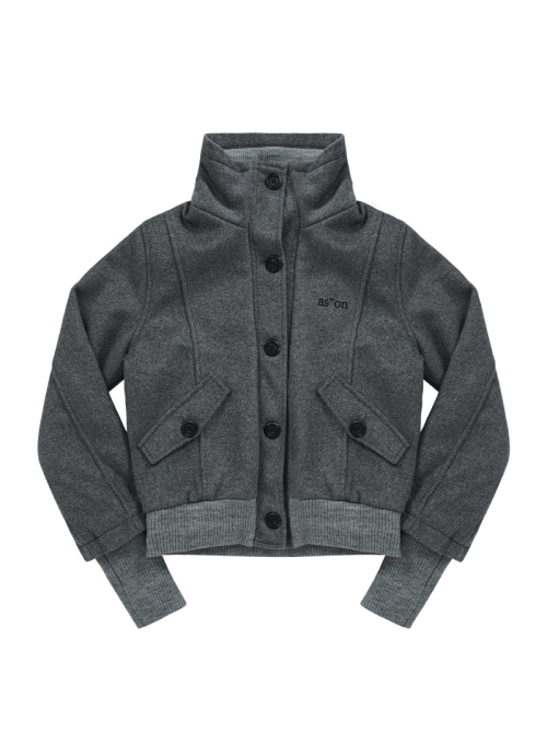 【AS"ON】 DUMBO WOOL JACKET / GRAY 正規品