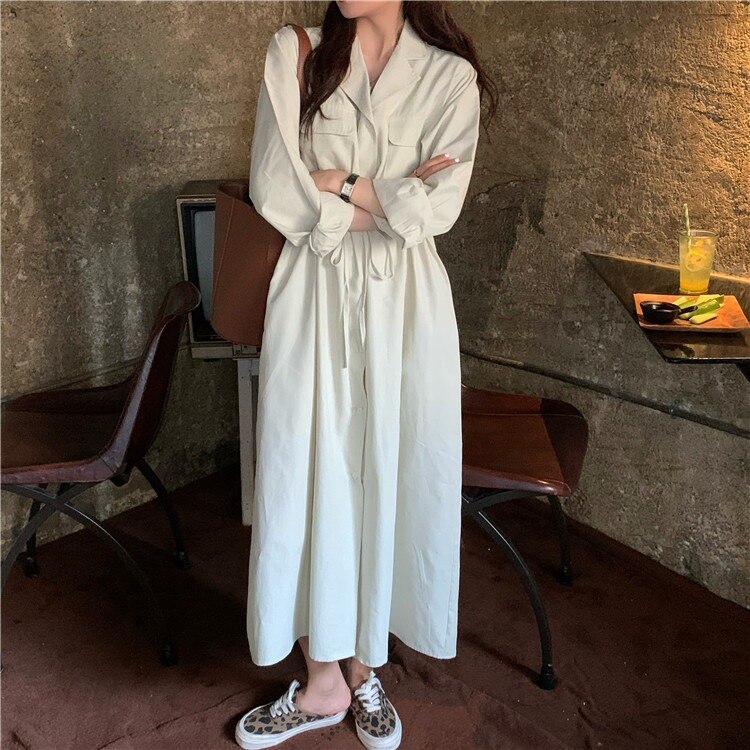 愛されドッキングワンピース韓版ゆったり レジャー ウエスト引き締め開襟TシャツワンピースXFZ10 母の日 母の日-0003377