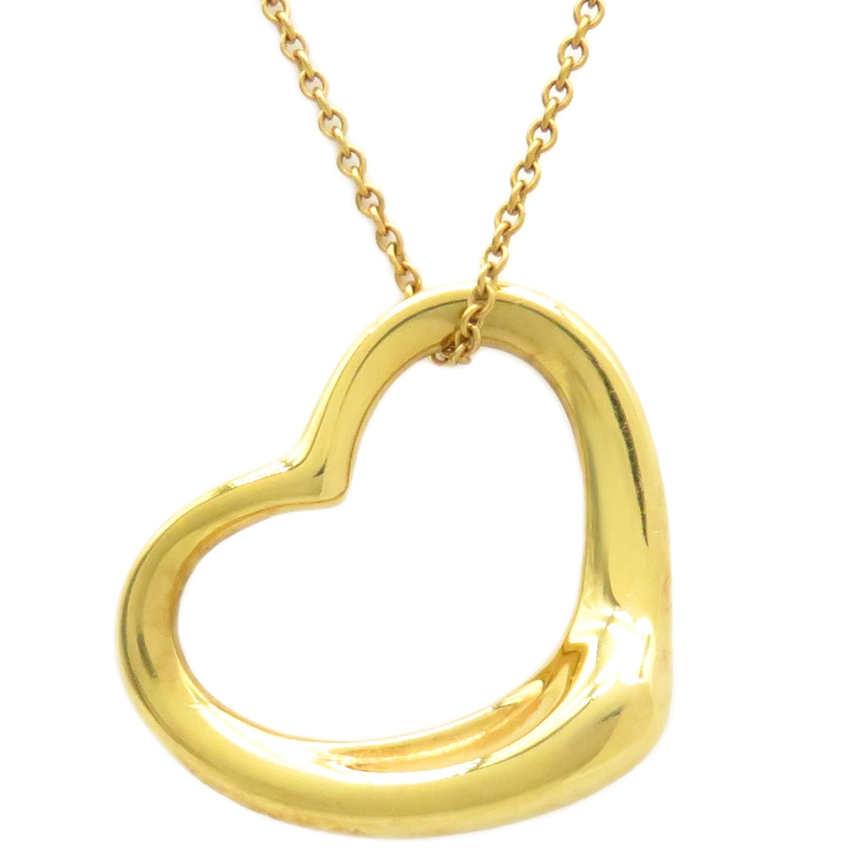 ティファニー Tiffany & Co ネックレス オープンハート K18YG イエローゴールド エルサペレッティ 18K T&Co. 【中古】
