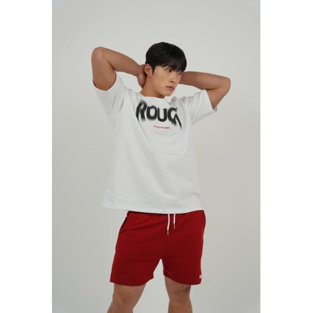 ROUGH ATHLETIC [ヘビーカット] シェイクロゴTシャツ - White