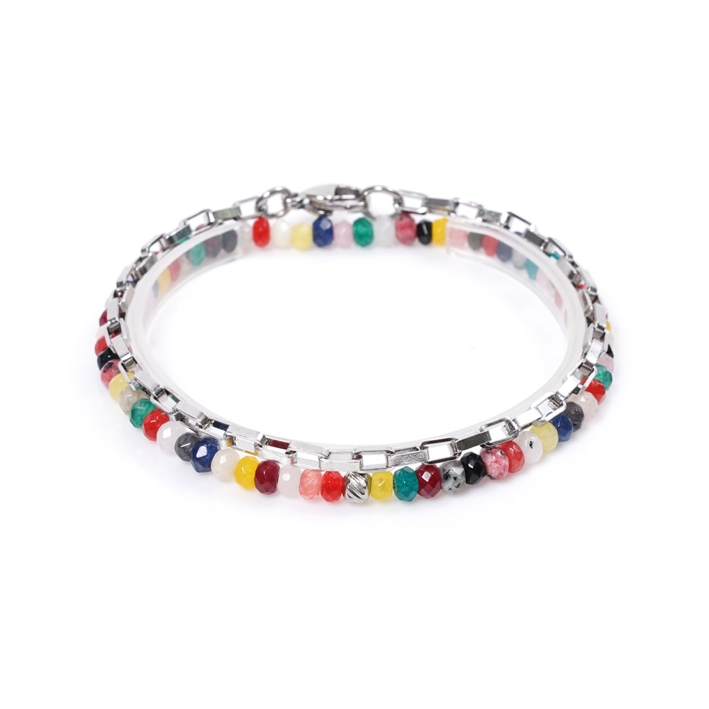 JBANS クラシックボールドボックスサージカルスチール 514 カラーミックスロンデル 721 ブレスレットセット (C2101-SE181_RD) 4,997円