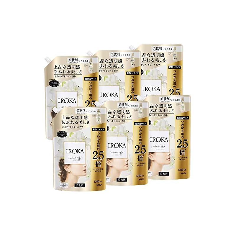 【即納】[ケース販売] フレアフレグランス IROKA 液体 柔軟剤 香水のように上質で透明感あふれる香り ネイキッドリリーの香り 1200ml×6個 大容量