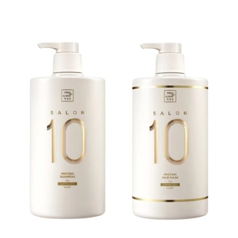 サロン プラス クリニック 10 セット, ダメージヘア用(シャンプー 990ml + エッセンスパック 990ml )