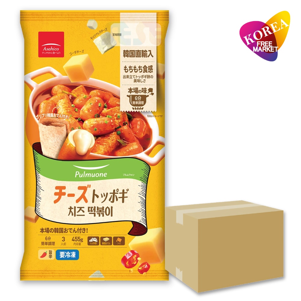 チーズトッポギ 12個 箱売り 455g / 冷凍 Asahico アサヒコ 韓国 トッポッキ 餅