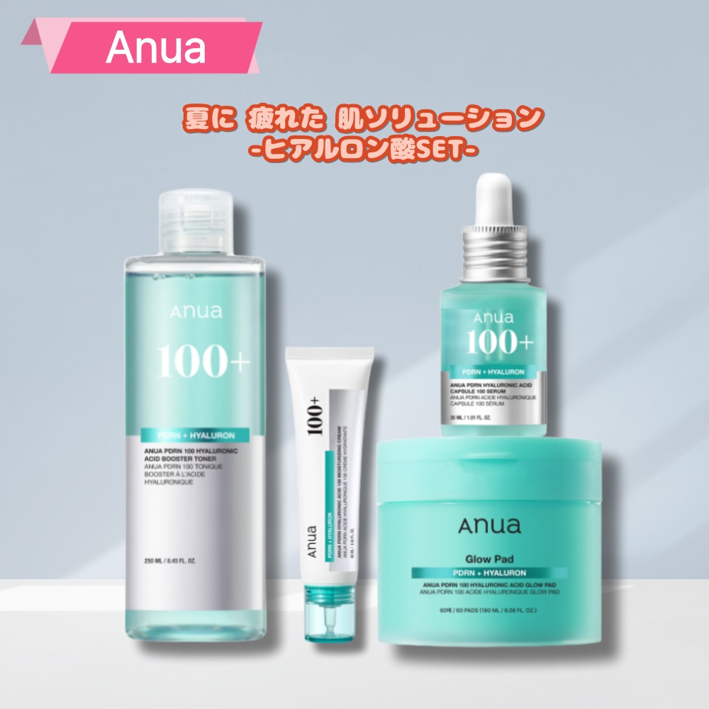 PDRN 100ヒアルロン酸4種セット（トナー+セラム+クリーム+パッド）水分ケア/pdrn 美容液/夏に疲れた肌ケア/スキンケアパッド/しわ改善/肌整頓/弾力強化/肌のキメを整える/光彩肌/水分充