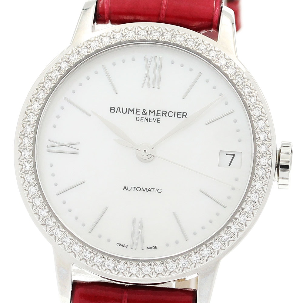 ボーム＆メルシェ Baume & Mercier M0A10546 クラシマ ダイヤベゼル 自動巻き レディース 美品 保証書付き_909624【中古】