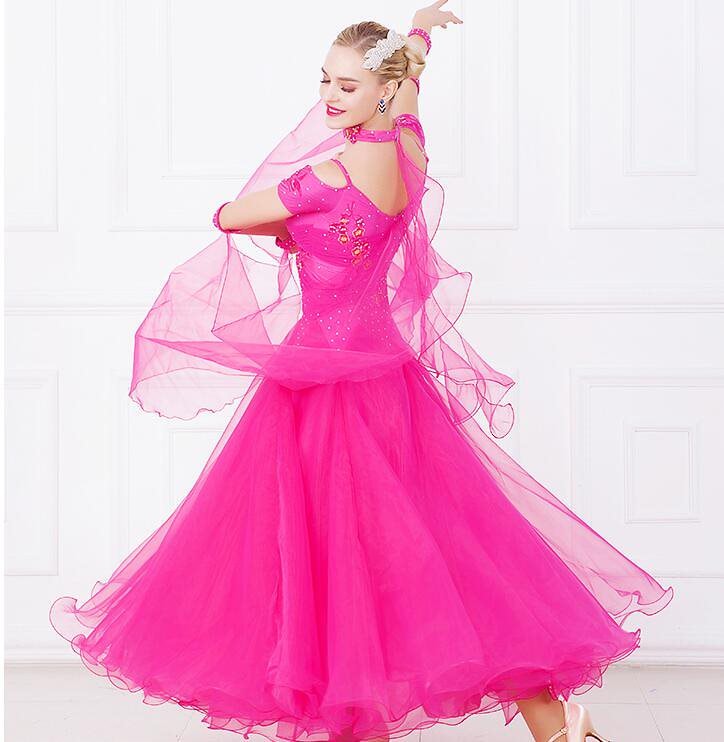 「品質良い 新作 社交ダンス専用」ダンス ドレス 優雅 演出服競技用 ワルツドレス 高級感 エレガン