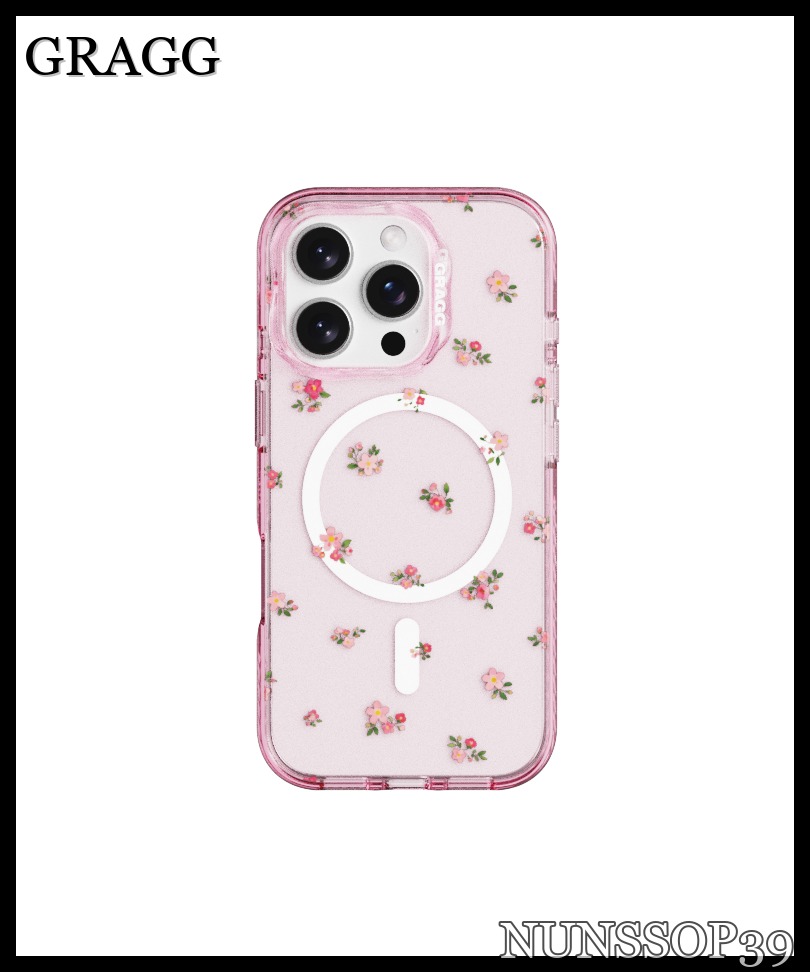 GRAGG MAGSAFE LAYERS FRAME CASE CLEAR PINK - SOFT BLOOM