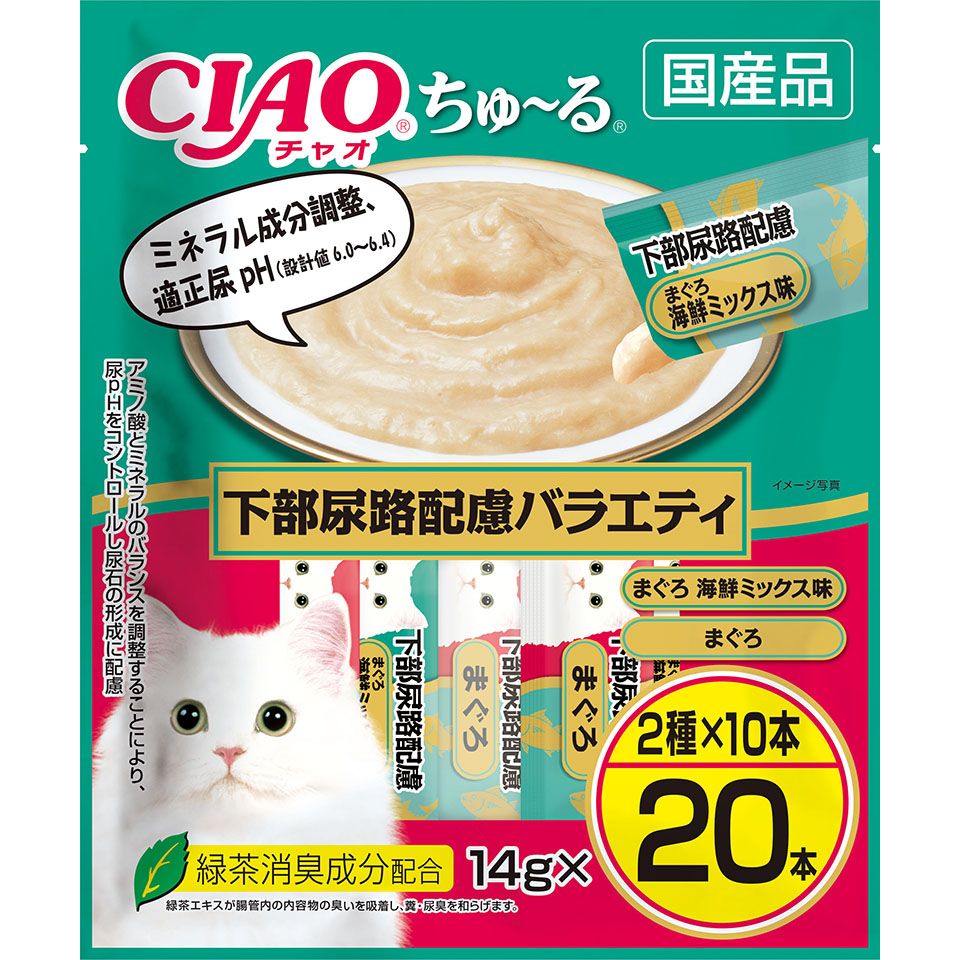 （まとめ買い）いなばペットフード CIAO ちゅる 下部尿路配慮バラエティ 14gx20本 猫用おやつ [x4] 5,645円
