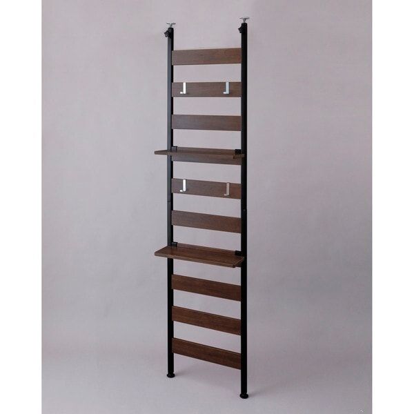 WLR-T46 ブラック ウッドウォールラック棚付き メーカー直送