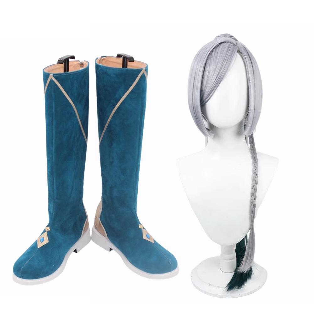 申鶴 しんかく コスプレ靴 ブーツ ウィッグ付き コスプレ 演出服 アニメ 祭り ハロウィン クリスマス 学園祭 文化祭 仮装