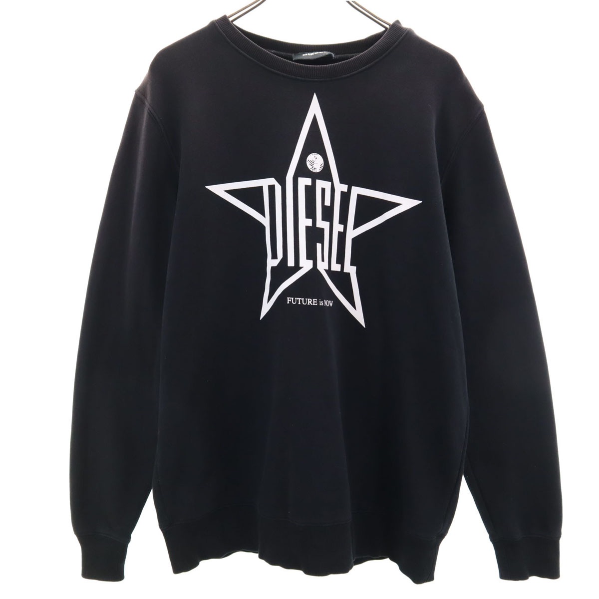 長袖 スウェット トレーナー XL ブラック 裏起毛 メンズ 古着