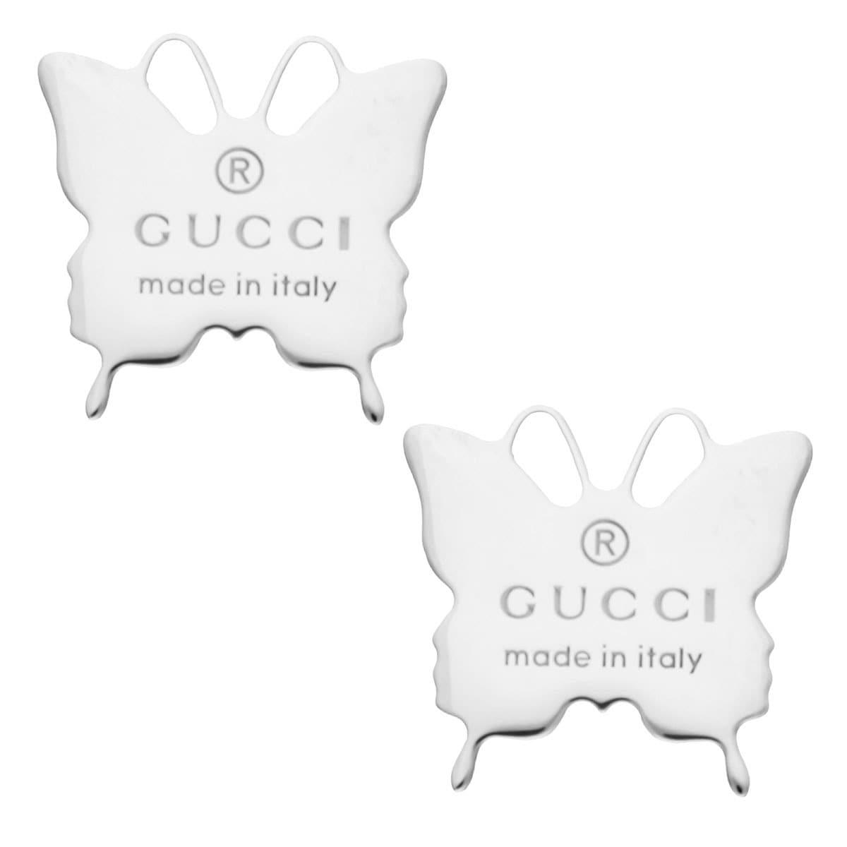 GUCCI 223985-J8400-8106 SILVER PIERCE MADE IN ITALY グッチ バタフライ モチーフ ピアス レディース イタリア製 スターリングシルバー(銀製品)