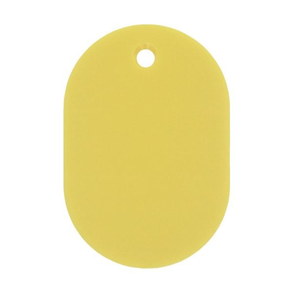 （まとめ） 日本緑十字社 小判札（無地札） 黄6040mm スチロール樹脂 200023 1枚 100セット