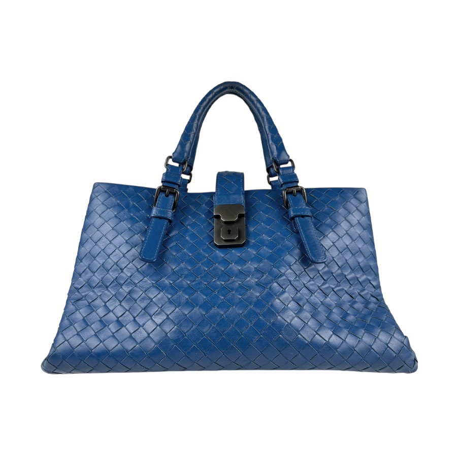 ボッテガヴェネタ BOTTEGAVENETA ハンドバッグ ショルダーバッグ イントレチャート レザー ブルー レディース z5416