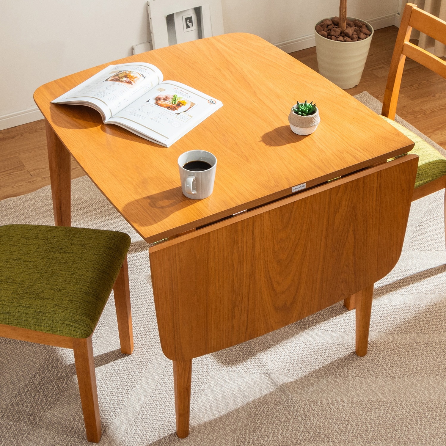 伸長式ダイニングテーブル 幅80-120cm テーブルのみ 単品 ウォルナット ナチュラル 伸縮 伸張