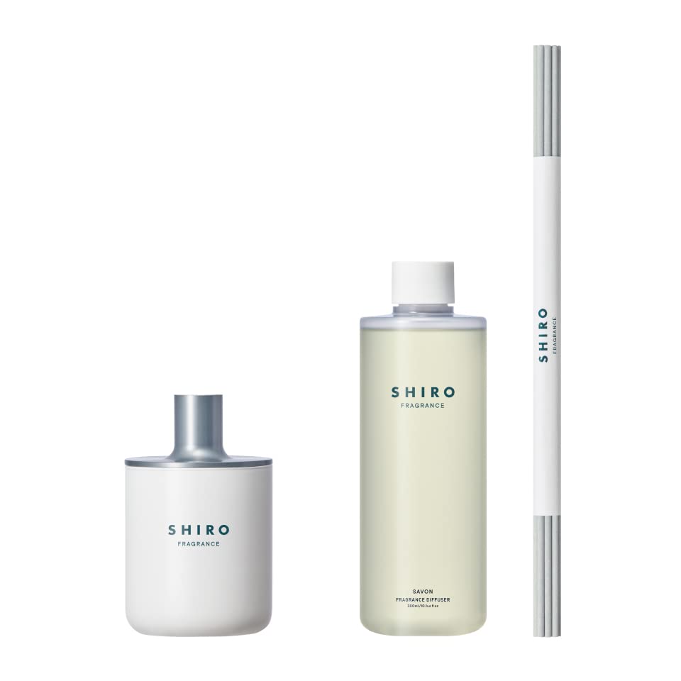 SHIRO ホワイトティー フレグランスディフューザーキット(容器+詰め替え用リキッド+スティック 3点セット) 300mL 3ヶ月目安 ルームフレグランス
