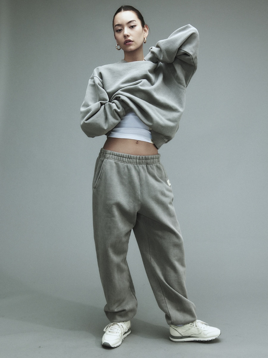 【GLOWNY】G CLASSIC WASHED SWEATPANTS : GRAY
