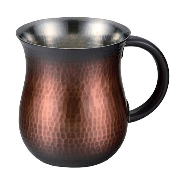 新光金属 純銅赤銅仕上げ手打ち鎚目ジョッキー（大） BR-104