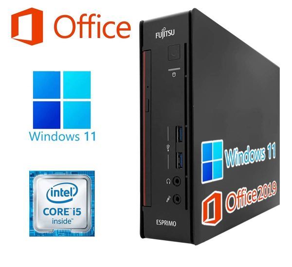 富士通富士通 Q556 Windows11 大容量SSD:128GB Core i5 大容量メモリー:8GB ミニPC Office2019