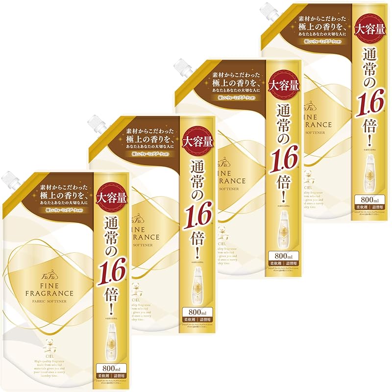 ファーファ 濃縮 柔軟剤 ファイン フレグランス シエル ウォーミング ブーケ の香り 詰替 (800ml) 4個 セット 5,072円