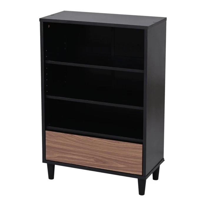 6デザインキャビネット オープンラック 木製 FSI-0001-BKBR ブラックブラウン 10,197円