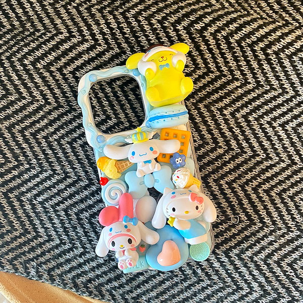 iPhoneケース♡デコ電♡ポムポムプリン ポムポムプリン iPhone16 デコ ケース（デコ電I.my.me