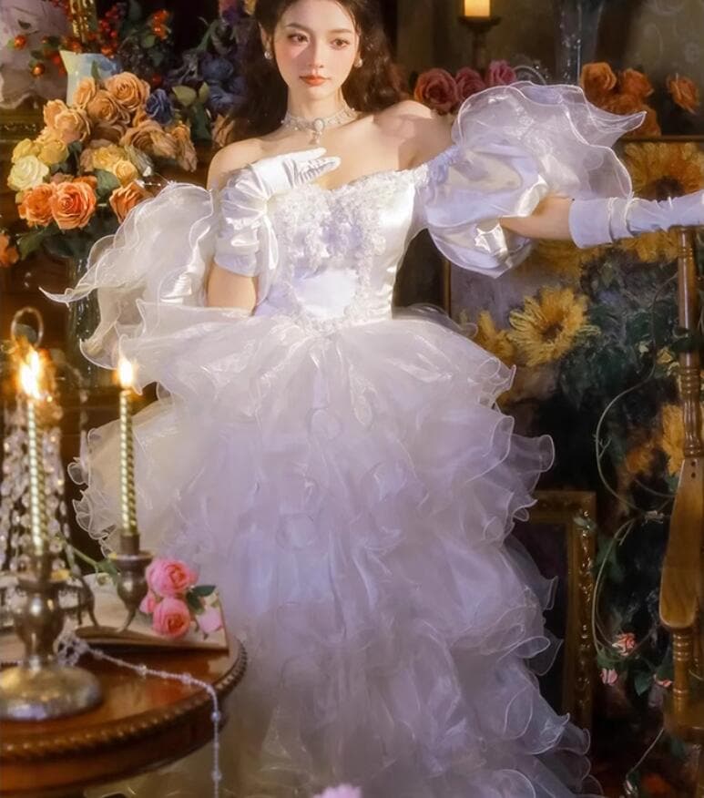 フォトウェディング撮影 花嫁ドレス カラードレス コンサート ウェディングドレス ロング お姫様 成人式ドレス 卒業式ドレス 披露宴 ワンピース 前撮りドレス 後撮り オフショルダー 二次会ドレス