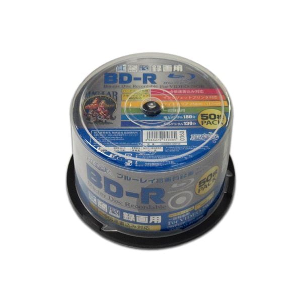 （まとめ）HIDISC BD-R 1回録画 6倍速 25GB 50枚 スピンドルケース 6個セット HDBDR130RP50X6