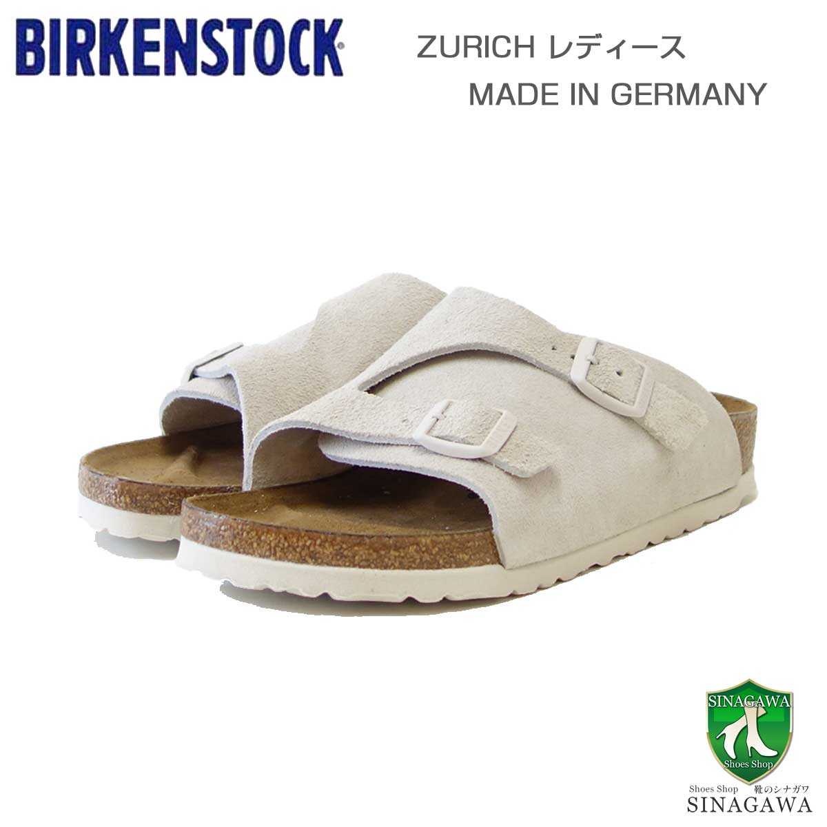 ビルケンシュトック BIRKENSTOCK Zurich （チューリッヒ） 1025008 アンティークホワイト（スエードレザー） （レディース サンダル ナローフィット）「正規輸入品」