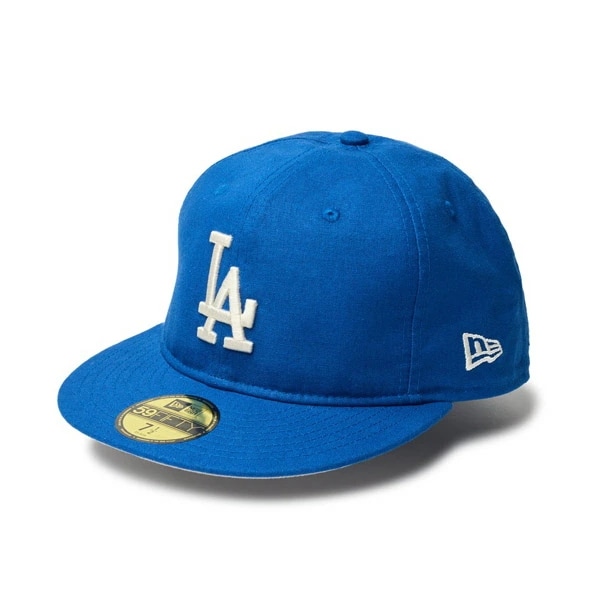 NEWERA CAP ニューエラ キャップ 59FIFTY Cotton Flax ロサンゼルス・ドジャース ブルー メンズ 男性 帽子 ハット 小物 国内正規品 正規取扱店 NEW ERA プ