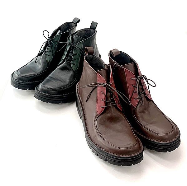 ブーツ レディースシューズ レディースファッション 靴 ウェッジタンクソール サイドファスナー 秋冬