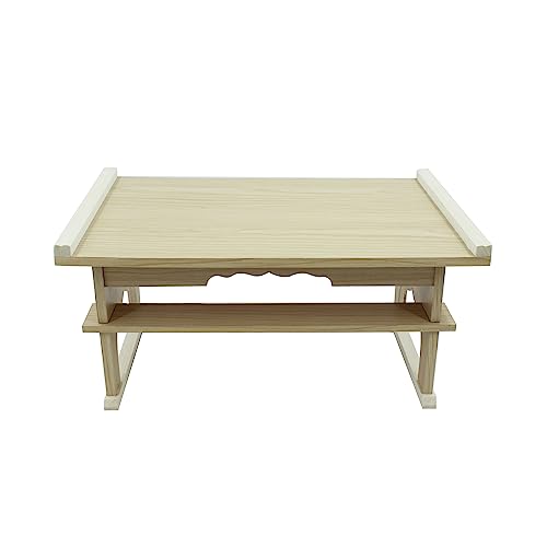 Shizuka-JP 経机 桐調経机 葬儀用仏具 枕机 供物机 巾45cm 盆用 法事 法要 仏事 お盆 仏具 神具 供養 お墓 仏壇 お彼岸