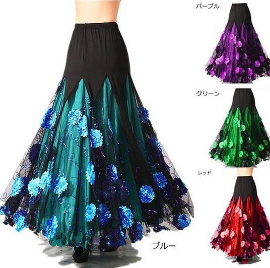 新入荷！エメラルドグリーンのスカート | 社交ダンスドレス 格安 通販｜社交ダンス衣装アルル 新品　社交ダンス　スカート　グリーン