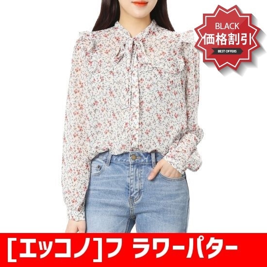 [エッコノ]フ ラワーパターンやフリルのブラウスATBL8B126 レース/フリルブラウス/韓国ファッション 11,840円