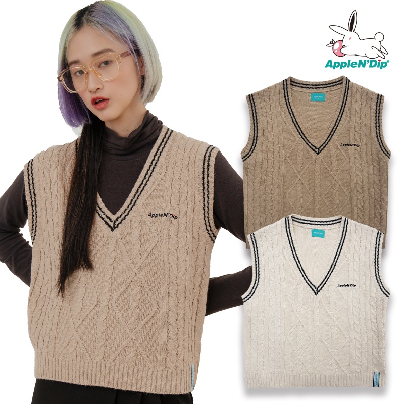 Apple N Dip 最新作 韓国正規品 Crop Stich Vest 韓国ファッション 送料無料