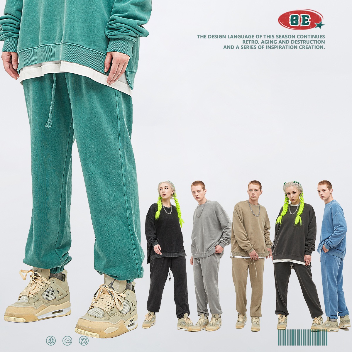 秋冬 ズボン韓国カジュアルパンツ ロングパンツ メンズ オーバーオール 原宿 スポーツ ワイドレッグパンツ ゆったり ストレート 春夏秋冬洗水は古い毛輪運動パンツの高街トレンド純色男女ズボン 7,956円